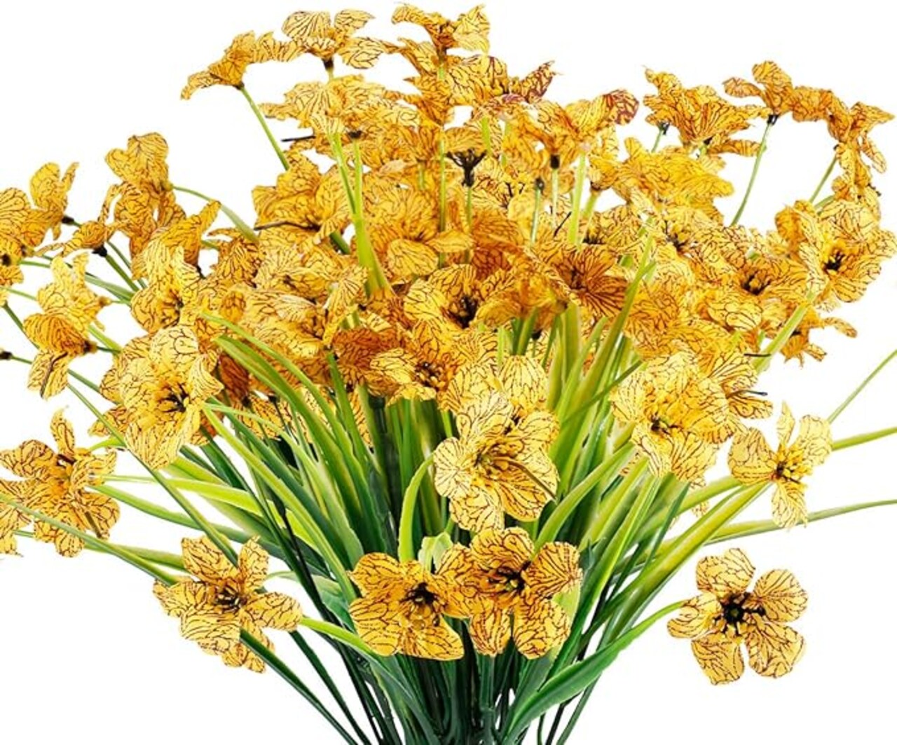 Outdoor Artificial Flowers UV Resistant Spring Plants Fake Silk Flowers Greenery Shrubs Plastic Flower Faux Plants for Outside Indoor Decor